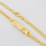Pulso Cubano Placa 3.7g / 7 in / 3.2mm Oro Amarillo 18K