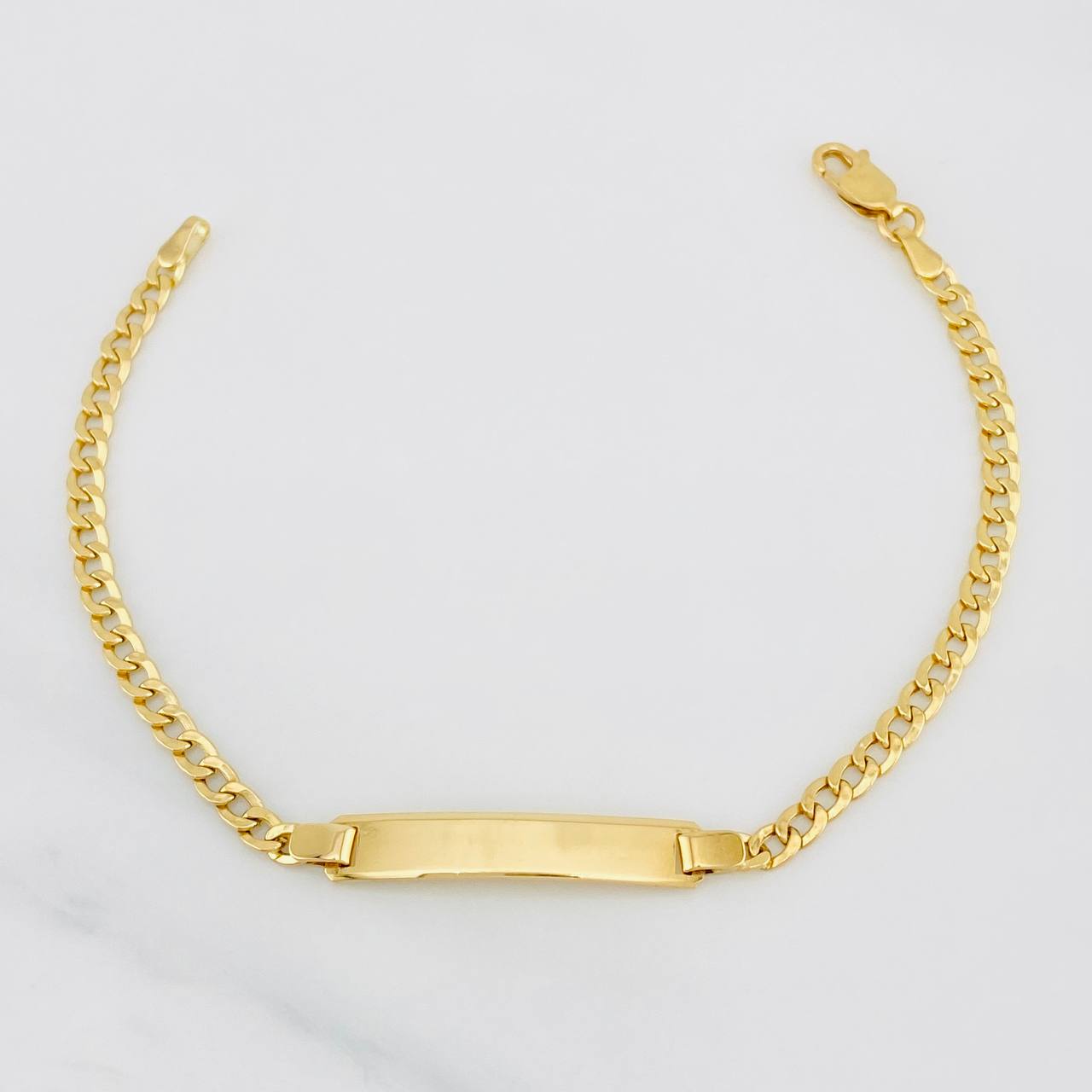 Pulso Cubano Placa 3.4g / 7 in / 3.15mm Oro Amarillo 18K