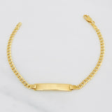 Pulso Cubano Placa 3.4g / 7 in / 3.15mm Oro Amarillo 18K