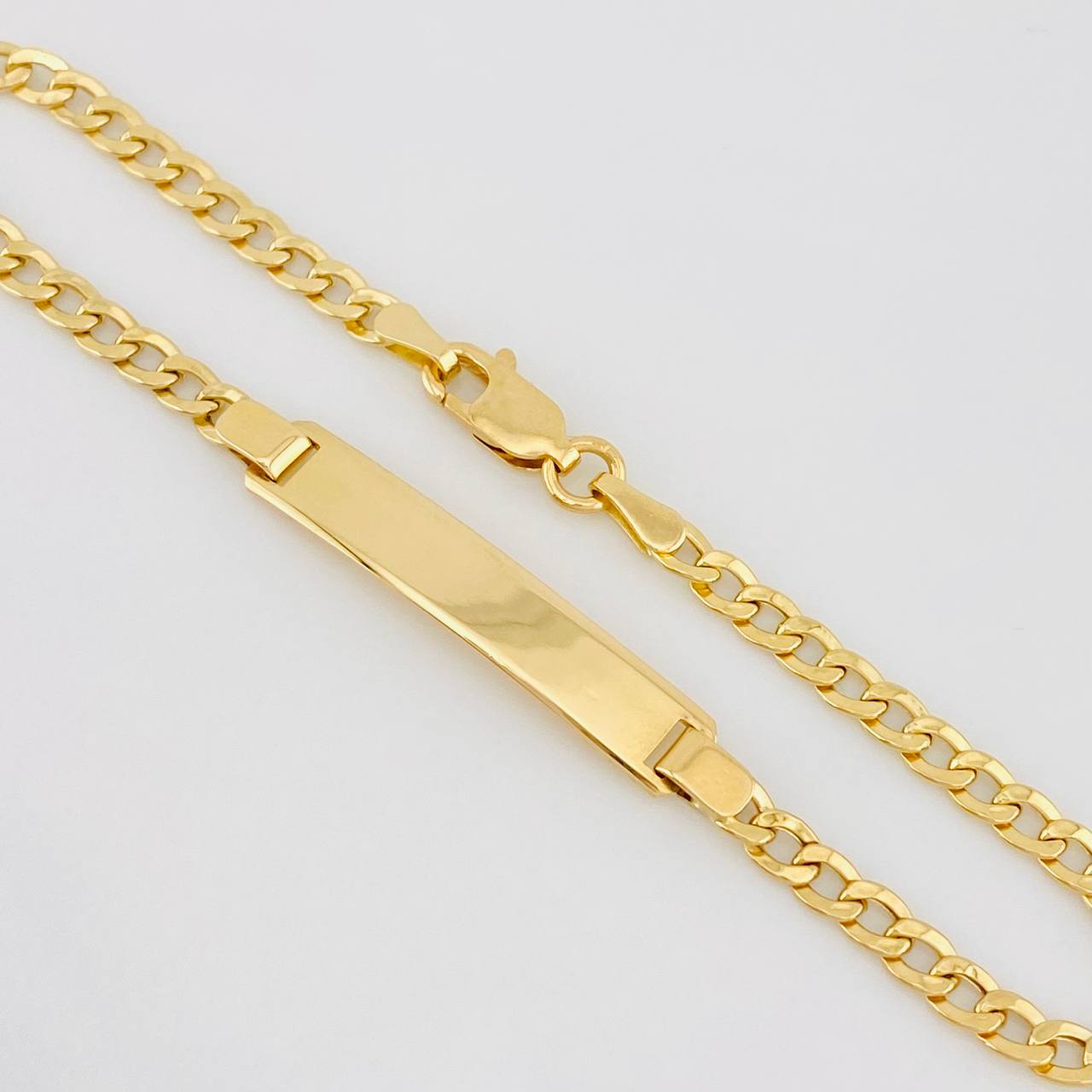 Pulso Cubano Placa 3.4g / 7 in / 3.15mm Oro Amarillo 18K
