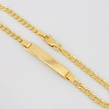 Pulso Cubano Placa 3.4g / 7 in / 3.15mm Oro Amarillo 18K