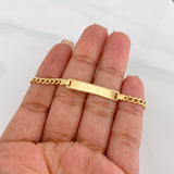 Pulso Cubano Placa 3.4g / 7 in / 3.15mm Oro Amarillo 18K