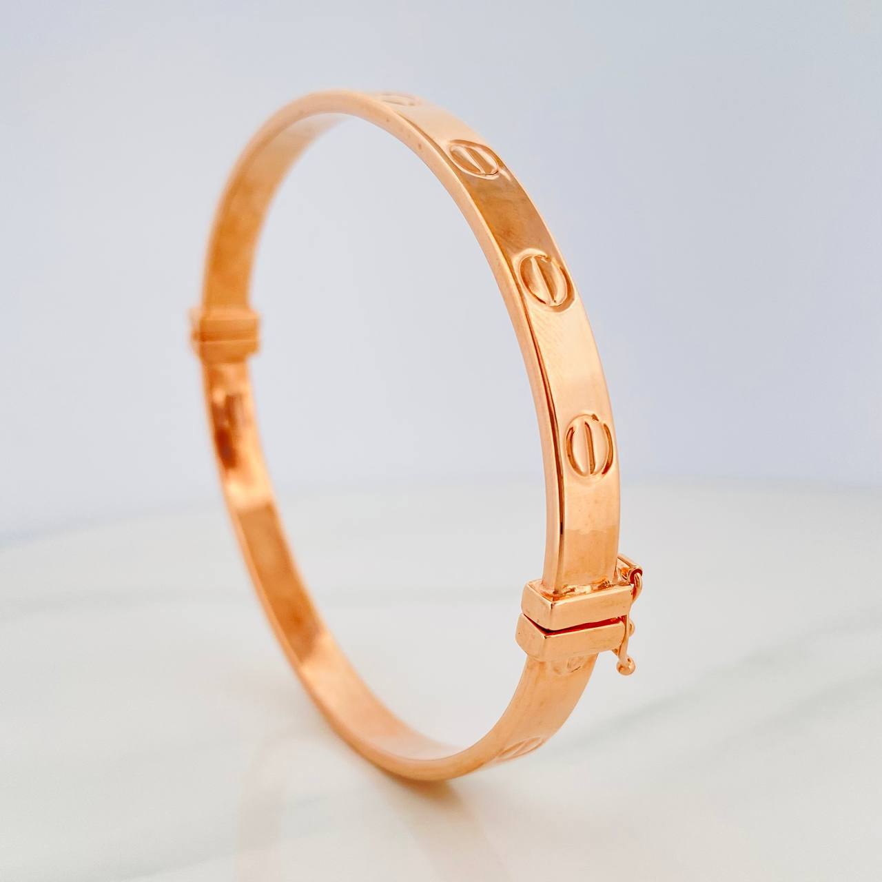 Pulso Aro Tornillo 7.6g / 7 3/4 in / 6mm Oro Rosa 18K