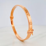 Pulso Aro Tornillo 7.6g / 7 3/4 in / 6mm Oro Rosa 18K