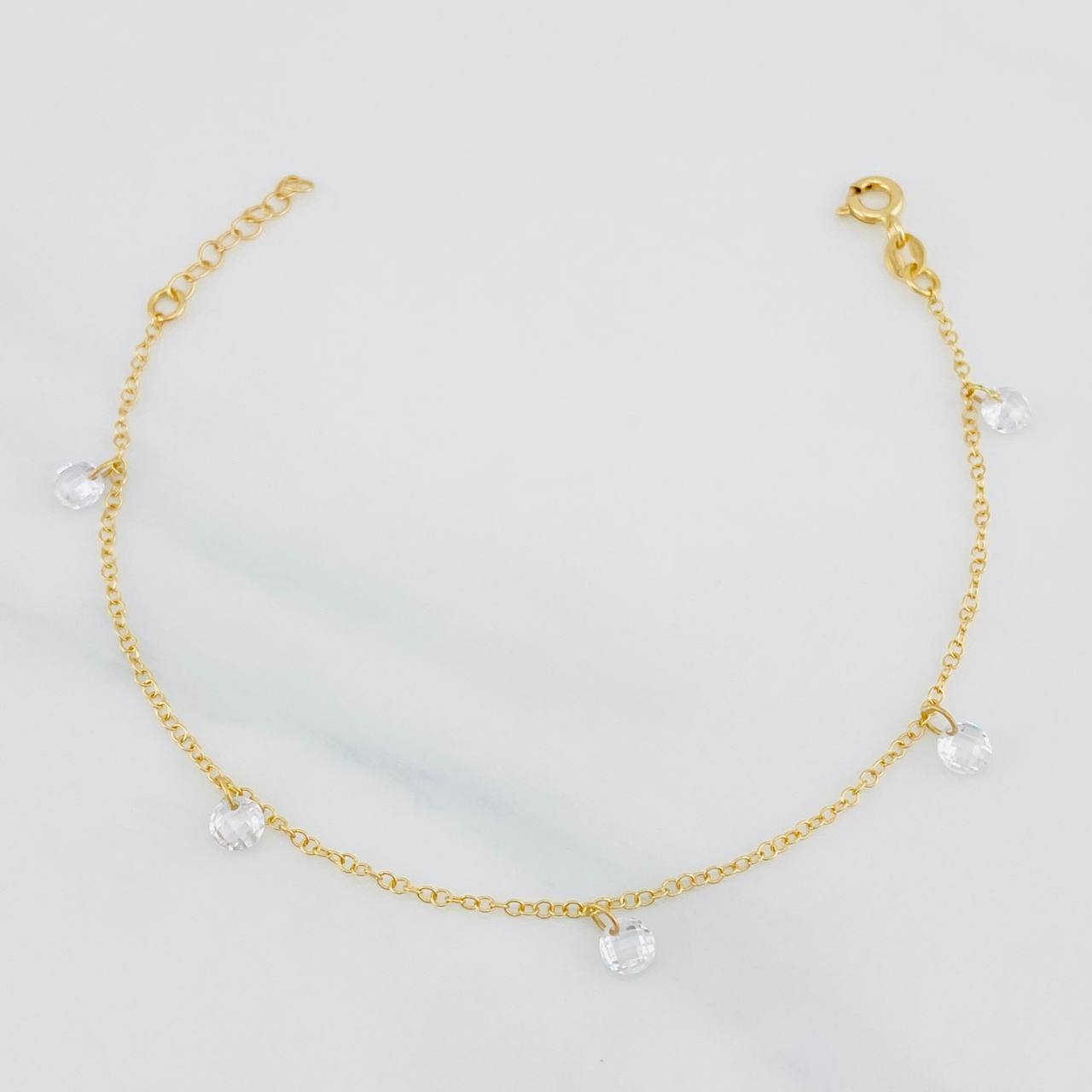 Pulso Aro Seguido 1.3g / 7 in / 1.1mm Tres Oros 18K