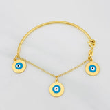 Pulso Bebé Aro Seguido Ojo Turco 2.5g / 4 3/4 in / 1.36mm Oro Amarillo 18K