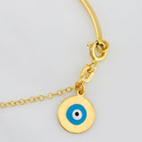 Pulso Bebé Aro Seguido Ojo Turco 2.5g / 4 3/4 in / 1.36mm Oro Amarillo 18K