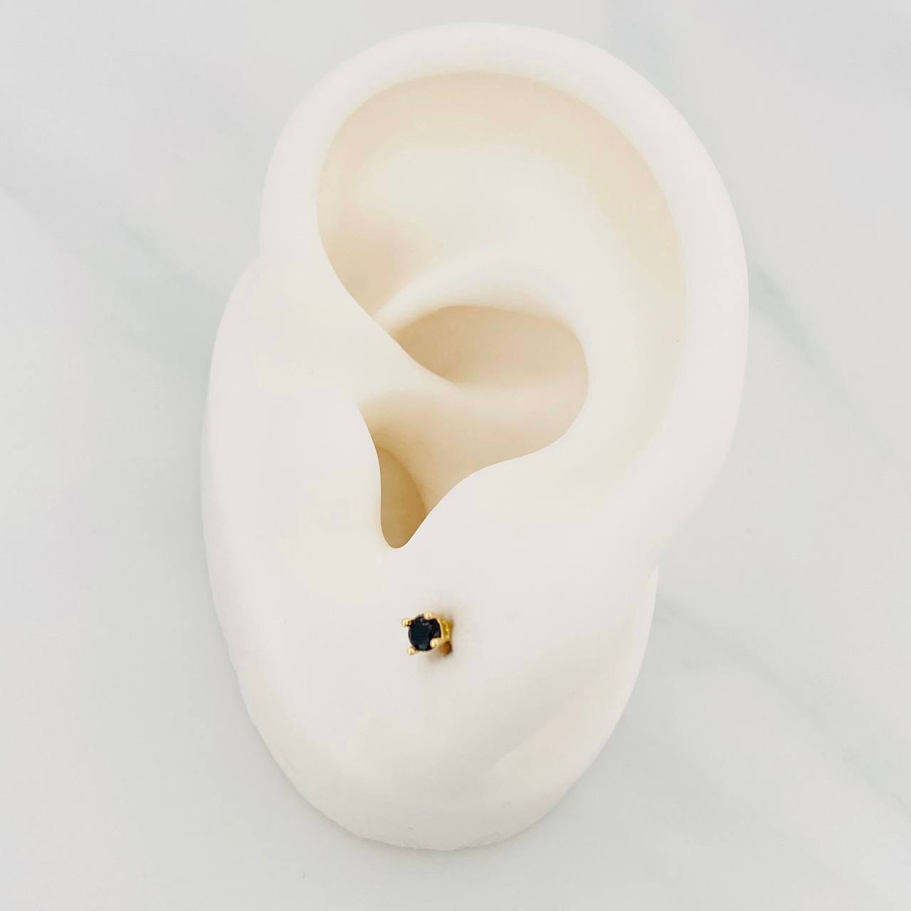 Stud Earrings 4 Claws 0.6g / in / 2.69mm Yellow Gold 18K