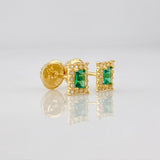 Square Stud Earrings 0.7g / in / 4.05mm Yellow Gold 18K