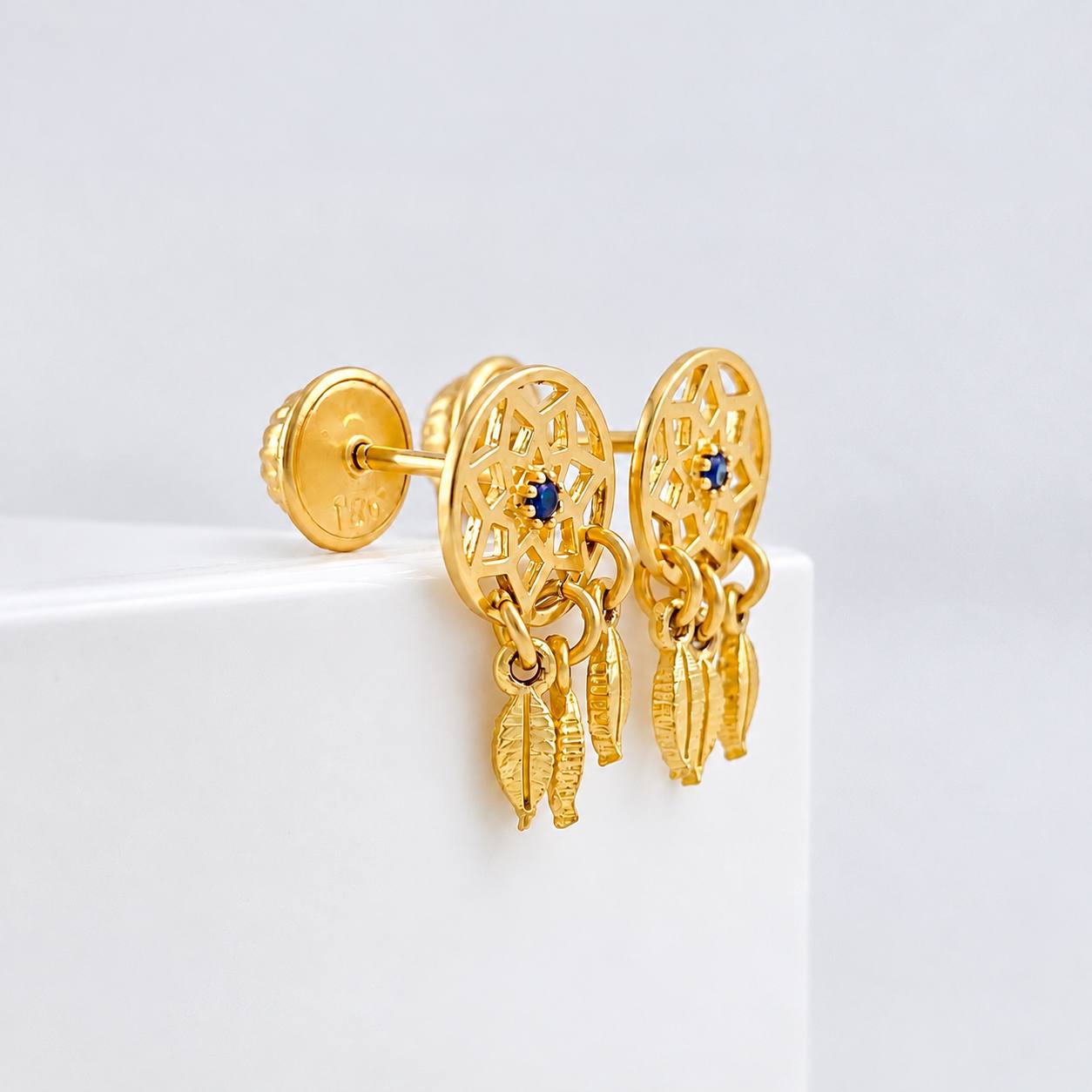 Stud Earrings Dreamcatcher 1.45g / in / 7.77mm Yellow Gold 18K