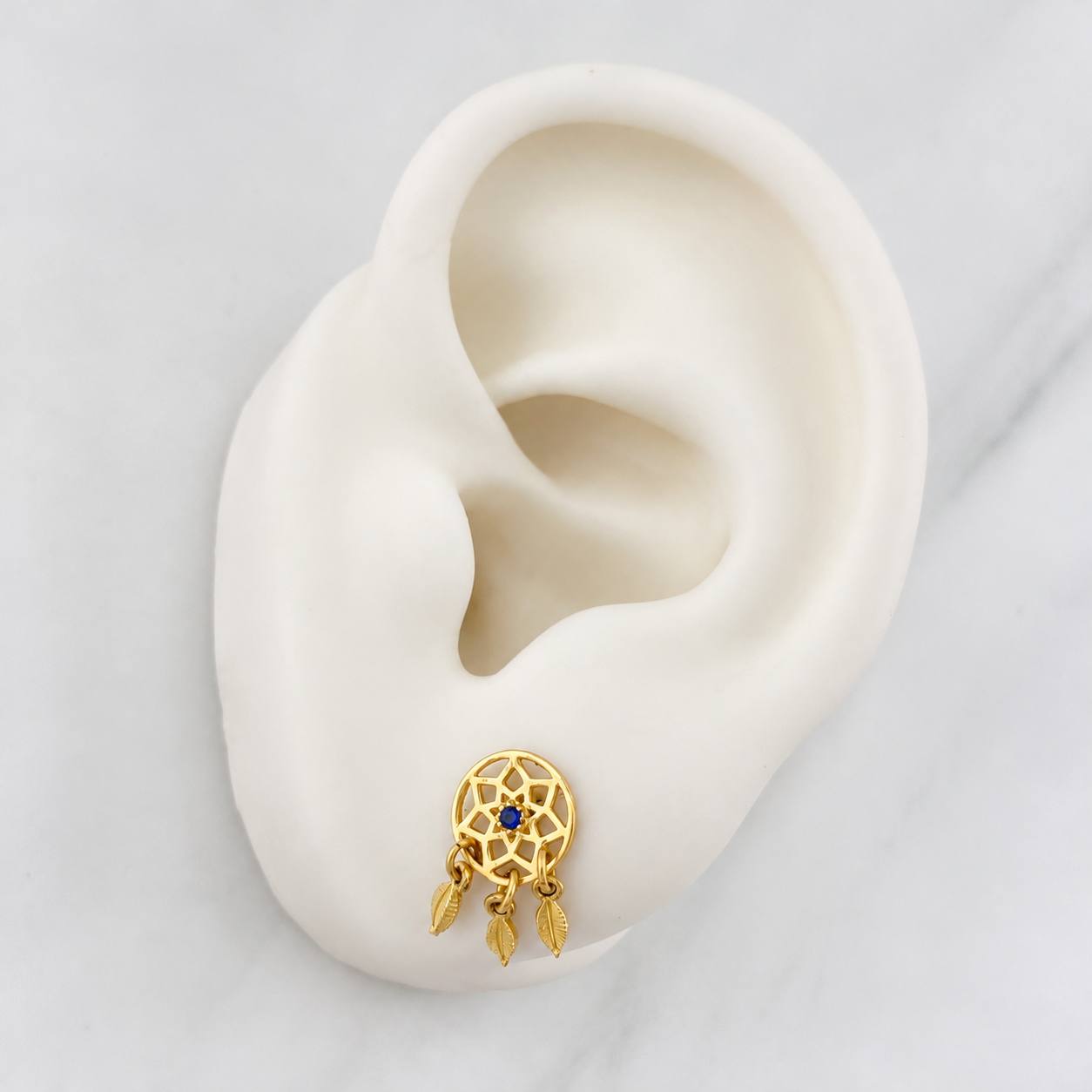 Stud Earrings Dreamcatcher 1.45g / in / 7.77mm Yellow Gold 18K