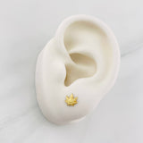 Stud Earrings Leaves 0.55g / in / 7.01mm 18K Yellow Gold