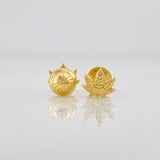 Stud Earrings Leaves 0.55g / in / 7.01mm 18K Yellow Gold