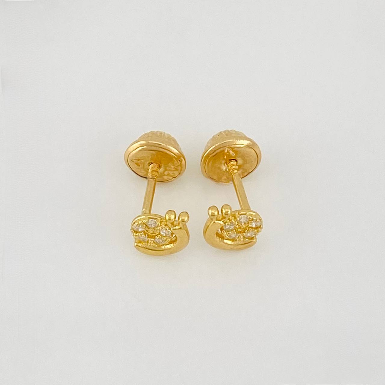 Stud Earrings Snail 0.75g / in / 5.23mm Yellow Gold 18K