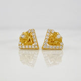 Stud Earrings Triangle 1.25g / in / 8.34mm Yellow Gold 18K