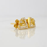 Stud Earrings Triangle 1.25g / in / 8.34mm Yellow Gold 18K