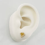Stud Earrings Triangle 1.25g / in / 8.34mm Yellow Gold 18K
