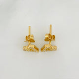 Stud Earrings Triangle 1.25g / in / 8.34mm Yellow Gold 18K