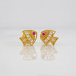 Stud Earrings Fish 0.8g / in / 6.95mm Yellow Gold 18K