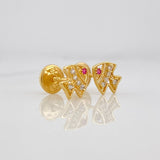 Stud Earrings Fish 0.8g / in / 6.95mm Yellow Gold 18K