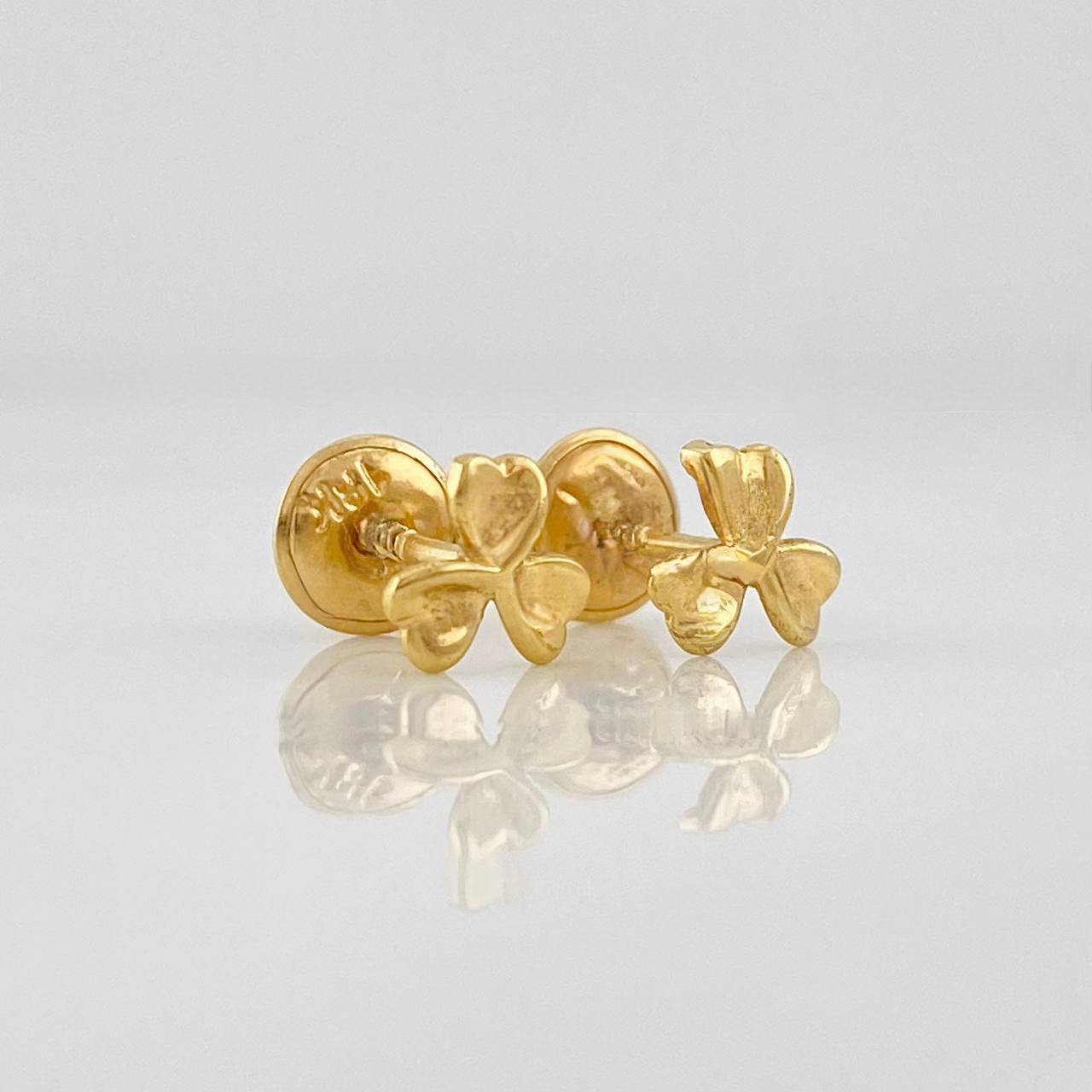 Stud Earrings Clover 0.8g / in / 5.8mm Yellow Gold 18K