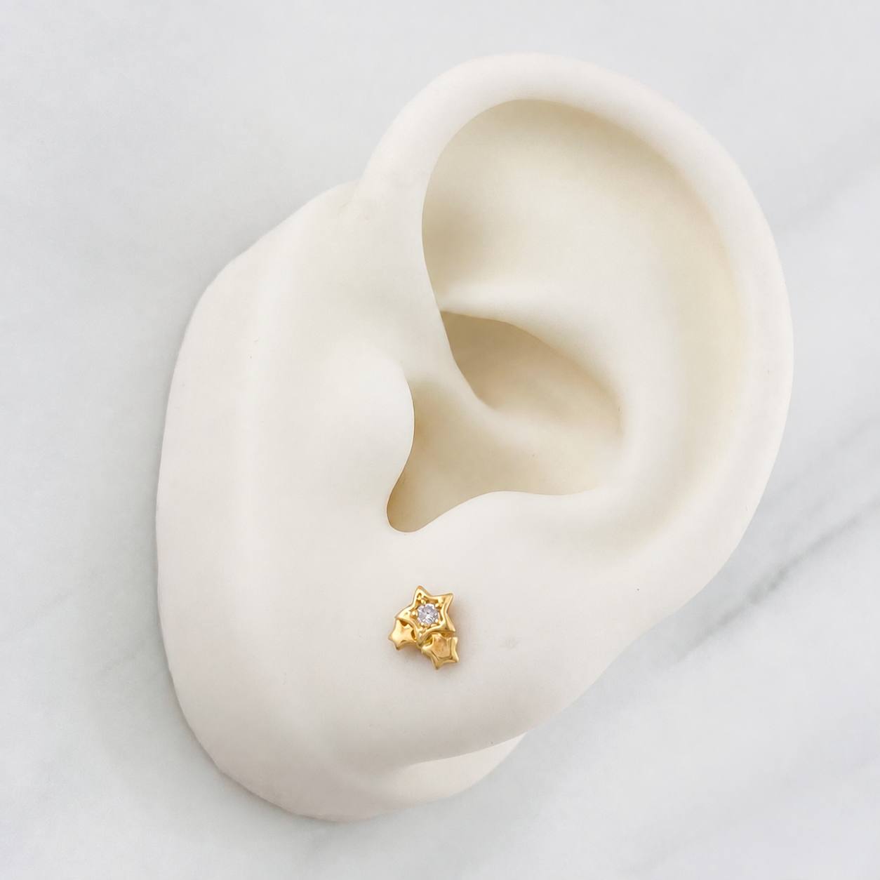 Stud Earrings Stars 0.8g / in / 5.59mm Yellow Gold 18K