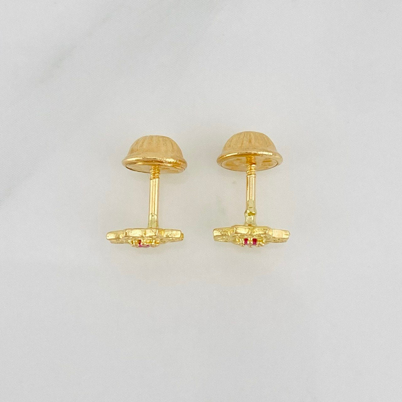 Flower Stud Earrings 0.8g / in / 6.88mm Yellow Gold 18K