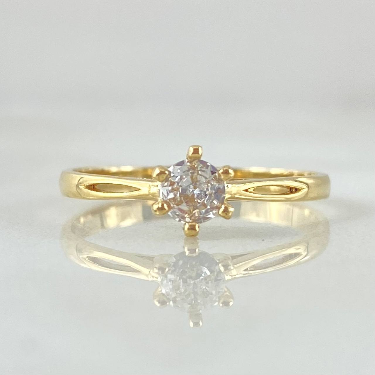 Solitaire Ring Bezel Bridge 1.55gr / Size 6 1/4 / 18K Gold
