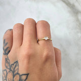 Solitaire Ring Bezel Bridge 1.55gr / Size 6 1/4 / 18K Gold
