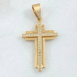 Latin Overlapping Cross Pendant 2.1gr / 3.5cm / 1.4in / 18K Gold
