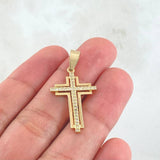 Latin Overlapping Cross Pendant 2.1gr / 3.5cm / 1.4in / 18K Gold
