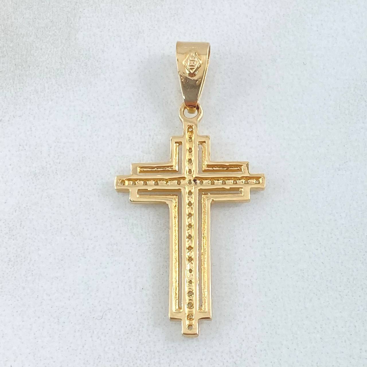 Latin Overlapping Cross Pendant 2.1gr / 3.5cm / 1.4in / 18K Gold