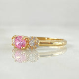 Anillo Solitario Copos Laterales 1.55gr / T4 1/2 / Oro 18K