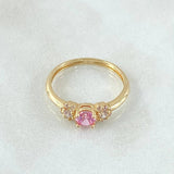 Anillo Solitario Copos Laterales 1.55gr / T4 1/2 / Oro 18K