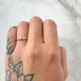Anillo Solitario Copos Laterales 1.55gr / T4 1/2 / Oro 18K