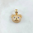 Pendant Rotro Bear 6gr / 2.5cm / White Blue Zircons Yellow Gold 18K ©