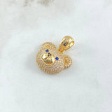 Pendant Rotro Bear 6gr / 2.5cm / White Blue Zircons Yellow Gold 18K ©