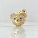 Pendant Rotro Bear 6gr / 2.5cm / White Blue Zircons Yellow Gold 18K ©