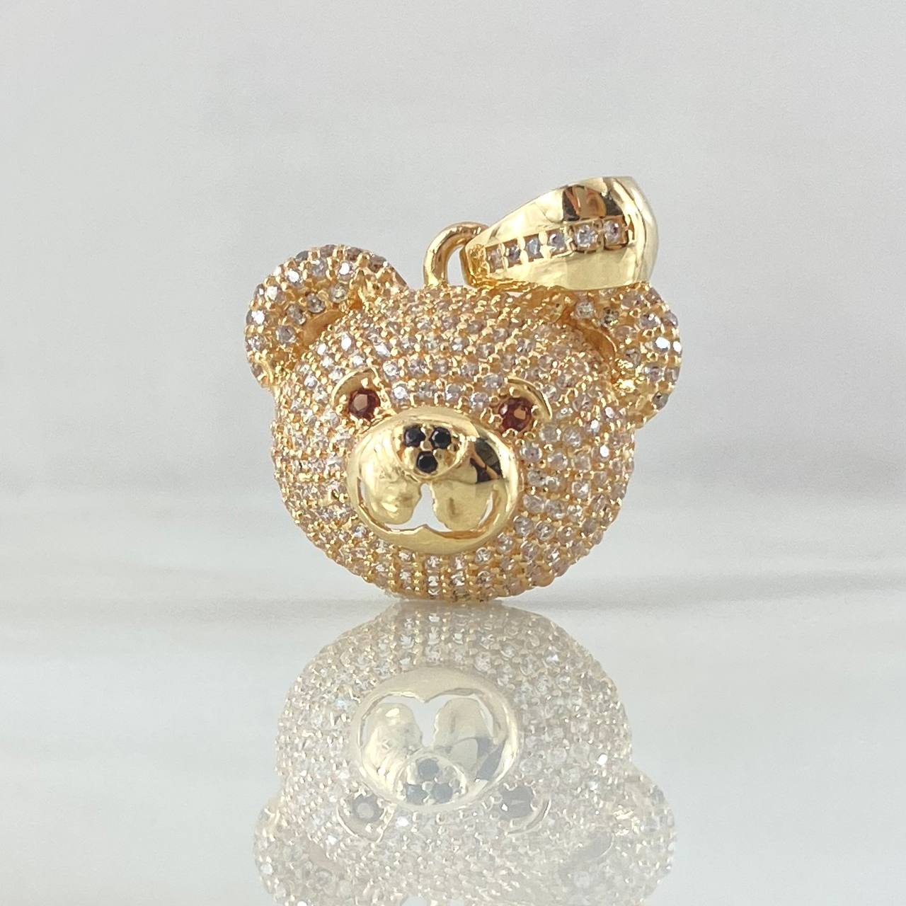 Pendant Rotro Bear 5.9gr / 2.5cm / White Zircons Brown Yellow Gold 18K ©