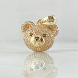 Pendant Rotro Bear 5.9gr / 2.5cm / White Zircons Brown Yellow Gold 18K ©