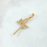 Pendant Thick Faith 1.4gr / 3.5cm / White Zircons Yellow Gold 18K ©