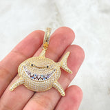 Dije Tiburón 9.6gr / 4.3cm / Circones Multicolor Oro Amarillo 18K ©