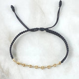 Pulsera Tejida Retazo GC Diamantada Oro Amarillo 18K