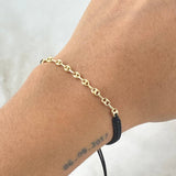 Pulsera Tejida Retazo GC Diamantada Oro Amarillo 18K