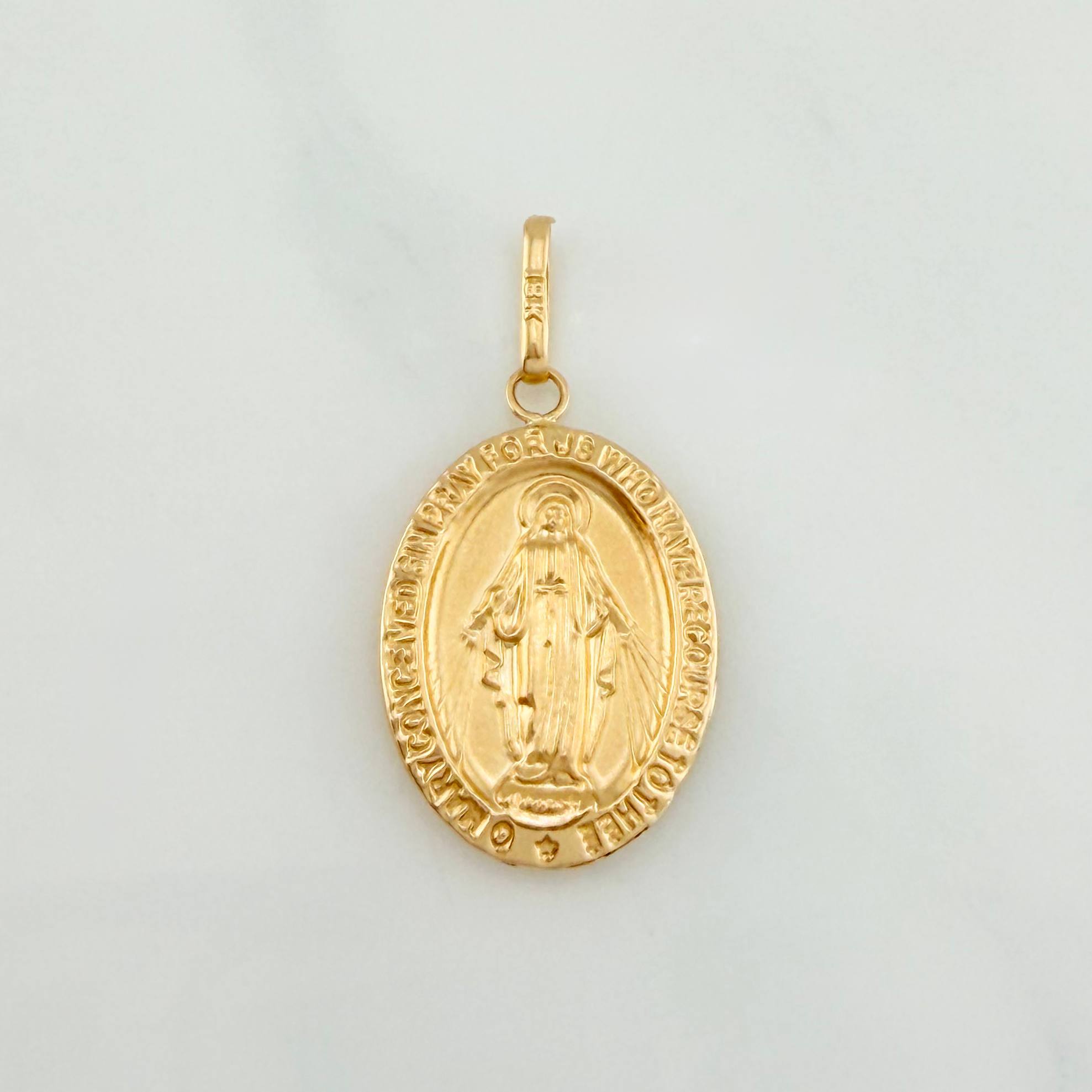 Pendant Virgen Milagrosa 1.75 g / 1 1/4 in Yellow Gold 18K