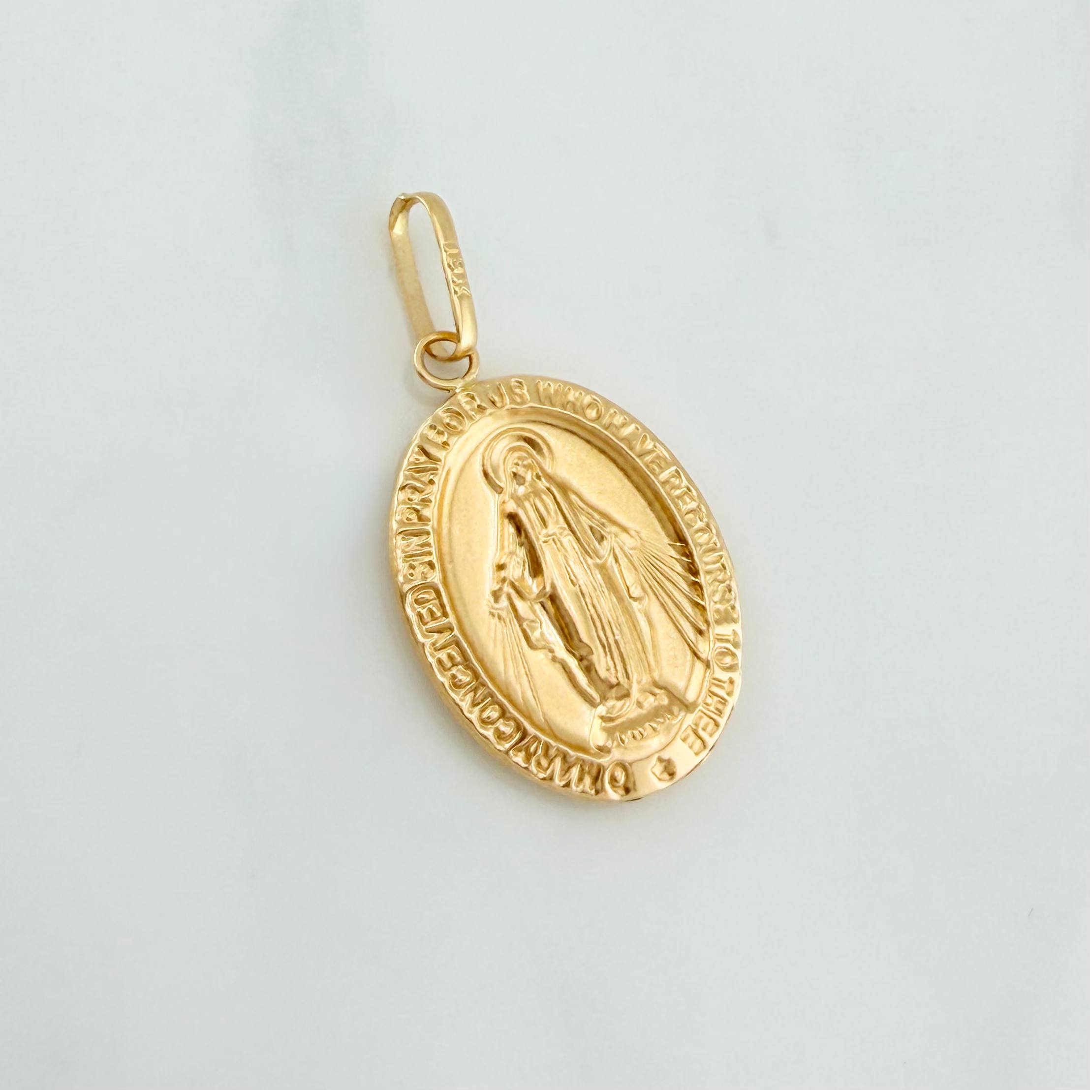 Pendant Virgen Milagrosa 1.75 g / 1 1/4 in Yellow Gold 18K
