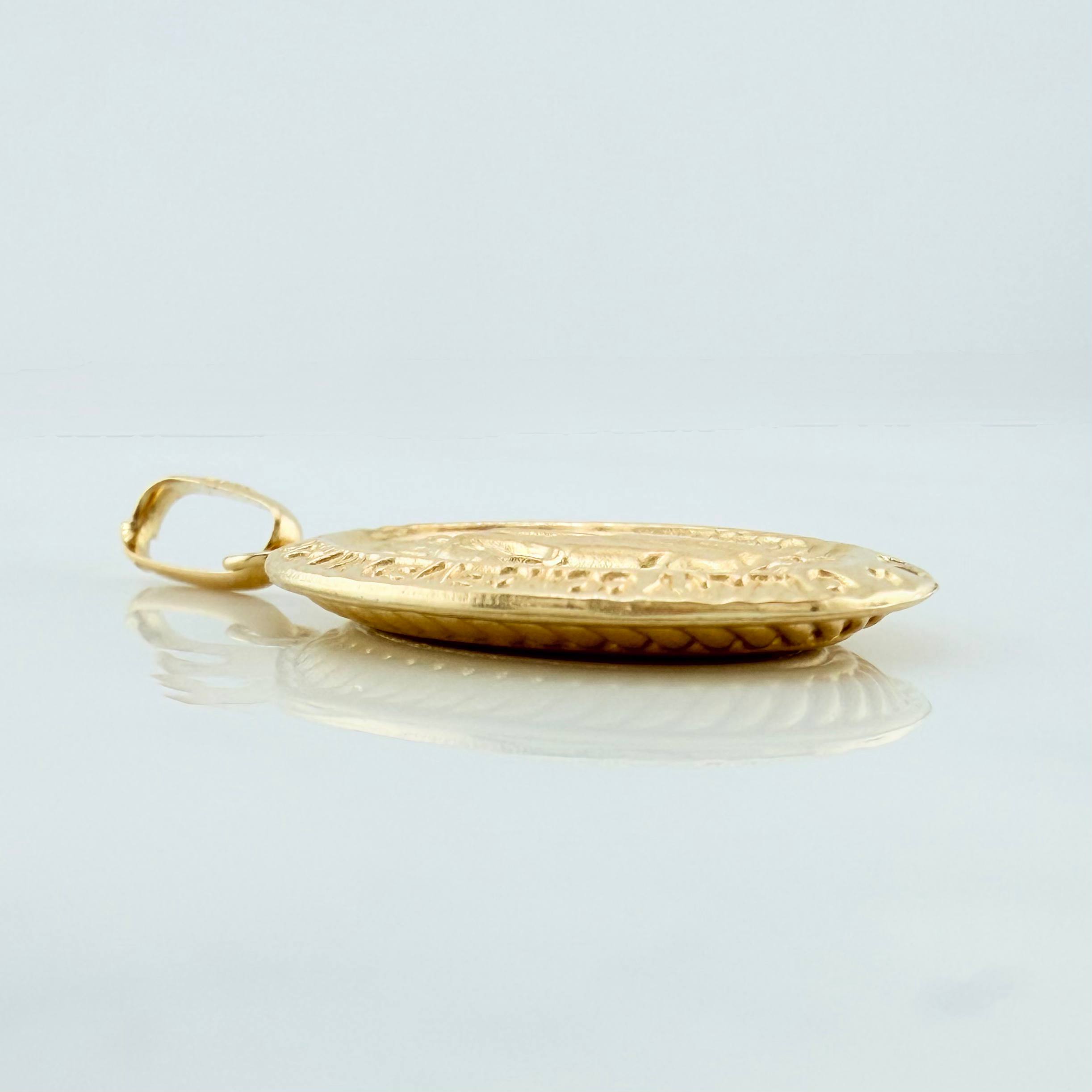Pendant Virgen Milagrosa 1.75 g / 1 1/4 in Yellow Gold 18K