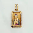 Pendant Virgin Mary 12.35 g / 1 3/4 in Two Golds Yellow White 18K