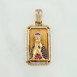 Pendant Virgin Mary 12.35 g / 1 3/4 in Two Golds Yellow White 18K