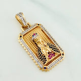Pendant Virgin Mary 12.35 g / 1 3/4 in Two Golds Yellow White 18K